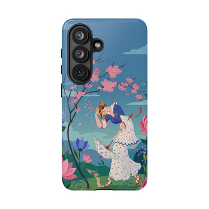 🌸☂️ The Lady Of The Falling Blossoms Phone Case – Art Deco Garden Whimsy