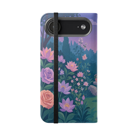 🌸🐶 The Grand Garden Dressing Flip Case – Art Deco Floral Elegance