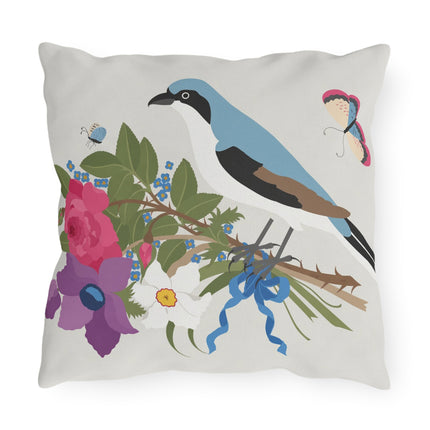 Bluebird & Butterfly Outdoor Pillows – Spring Harmony & Delicate Beauty