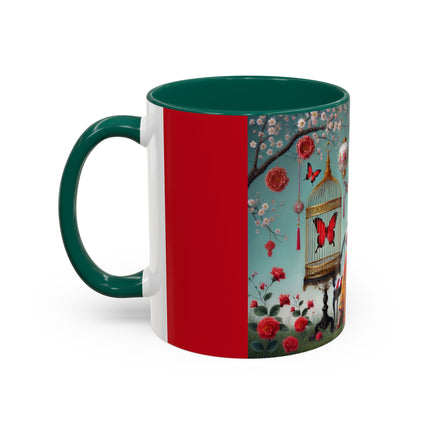 Reading in a Painted Garden Colorful Mugs (11oz, 15oz)