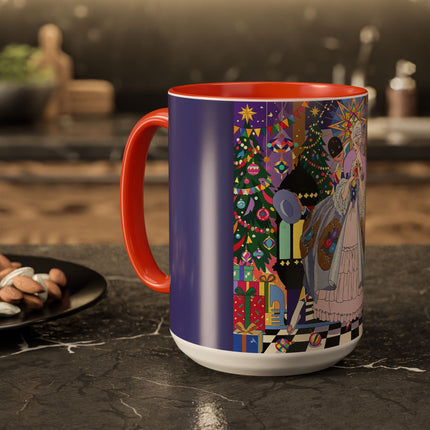 🎄✨ The Lady Of The Christmas Ornament Colorful Mug – Art Deco Holiday Fantasy