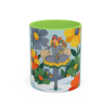 ❄️🌼 The Winter Flower Wanderer Colorful Mug – Colorful Art Deco Snow Fantasy