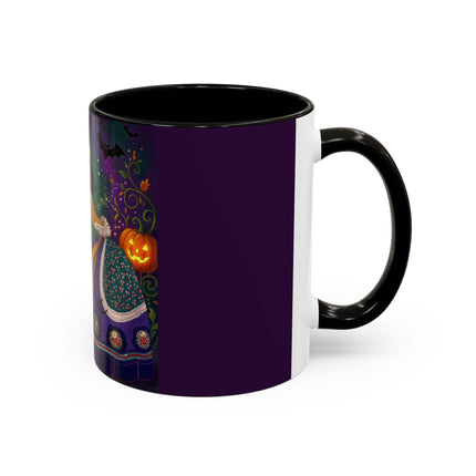 🎭🎃 The Masquerade Beneath The Pumpkin Lantern Colorful Mug – Theatrical Halloween Charm