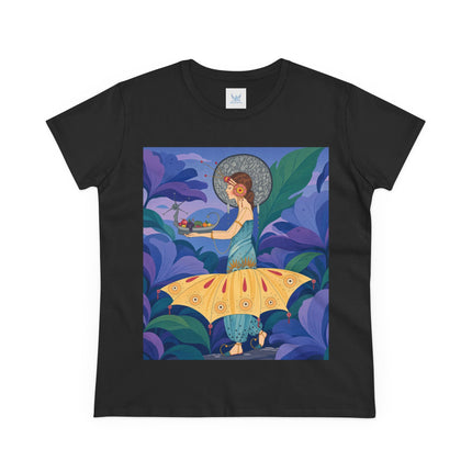 🦋🌿 The Butterfly Garden Offering Cotton Tee – Art Deco Botanical Fantasy