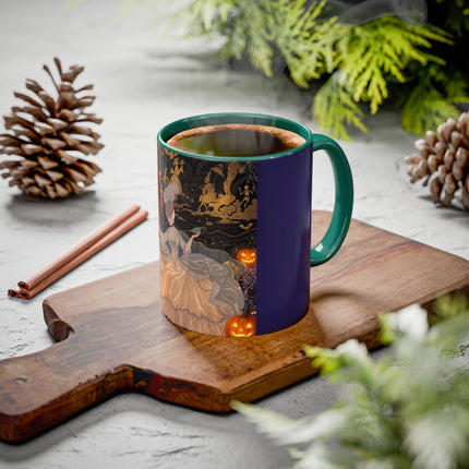 🌙🎃 The Moonlit Parlor Masquerade Colorful Mug – Elegant Halloween Romance