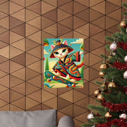 🐉🛹 Dragon Dance on Wheels Matte Vertical Poster – Adventure, Style & Dragon Spirit