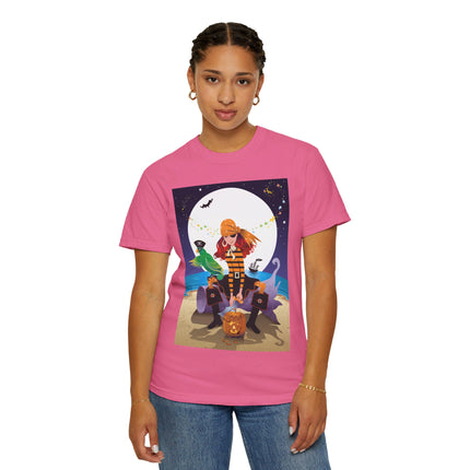 Moonlit Pirate Halloween Unisex Garment-Dyed T-shirt