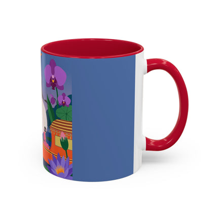 The Lady Of The Lotus Voyage Colorful Mugs – Art Deco Botanical Elegance
