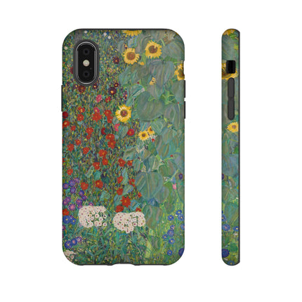 Farm Garden with Sunflowers by Gustav Klimt Phone Cases