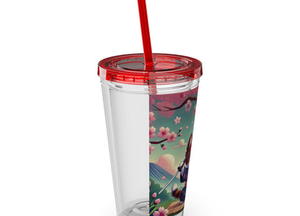 Samurai Kitten Sunsplash Tumbler with Straw, 16oz