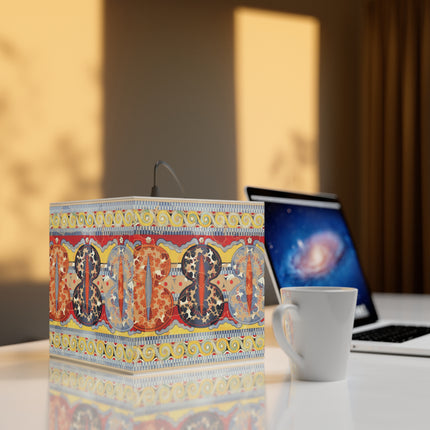 Reproduction of the Shield Frieze by Emile Gilliéron Light Cube Lamp