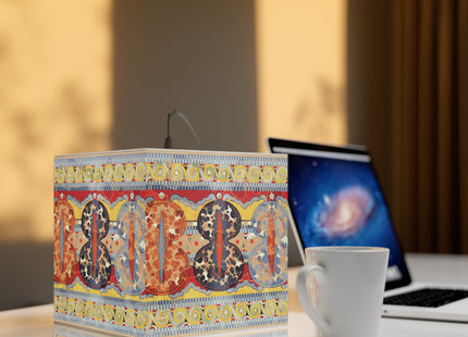 Reproduction of the Shield Frieze by Emile Gilliéron Light Cube Lamp