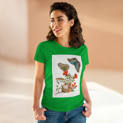 Blue Butterflies and Pomegranate Cotton Tee