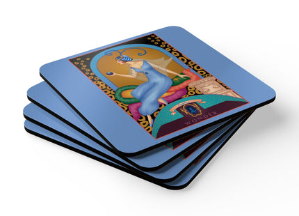 Virgo Zodiac Design – September & Sapphire by Sofia Chiostri | Corkwood Coaster Set