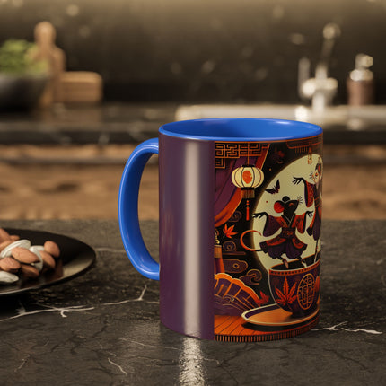 Theatrical Halloween Mice on Teacup Colorful Mugs (11oz, 15oz)