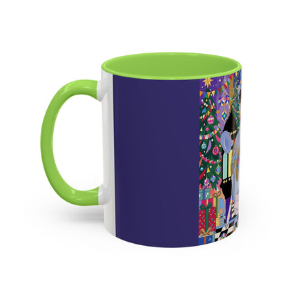 🎄✨ The Lady Of The Christmas Ornament Colorful Mug – Art Deco Holiday Fantasy