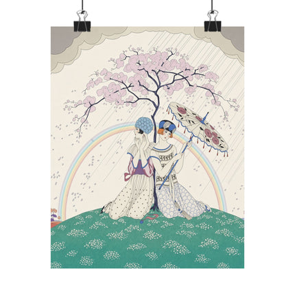 🌸🌈 The Ladies Of The Rainbow Garden Matte Vertical Poster – Art Deco Spring Romance