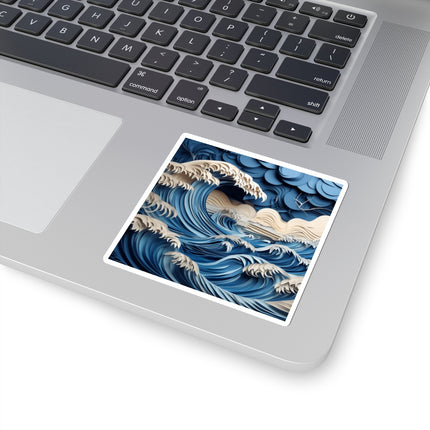 Dramatic Ocean with Crashing Waves Kiss-Cut Stickers (4 Sizes)
