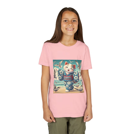 Geisha Kitten by the Seaside Youth Short Sleeve Tee