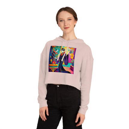 Phantoms of Elegance Women’s Cropped Hooded Sweatshirt
