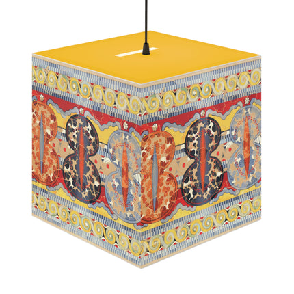 Reproduction of the Shield Frieze by Emile Gilliéron Light Cube Lamp