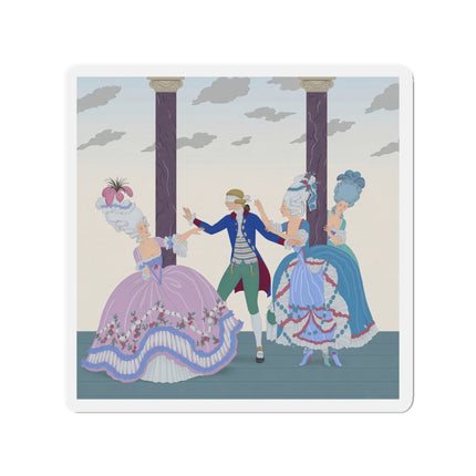🎭🌸 Blindman’s Bluff Die-Cut Magnets – Rococo Courtship Whimsy