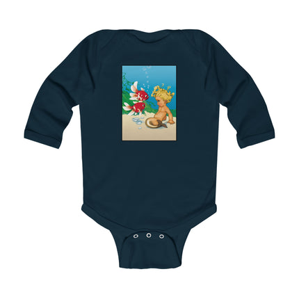 Whimsical Baby Mermaid Long Sleeve Bodysuit – Cozy Ocean Dreams & Playful Magic