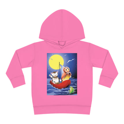 Embarking on a Moonlit Journey Toddler Pullover Fleece Hoodie