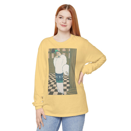 Les Hermines by Georges Lepape Garment-dyed Long Sleeve T-Shirt