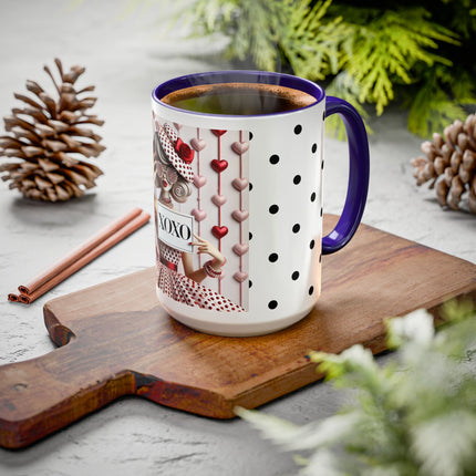 Fashionably Yours, XOXO Colorful Mugs (11oz, 15oz)