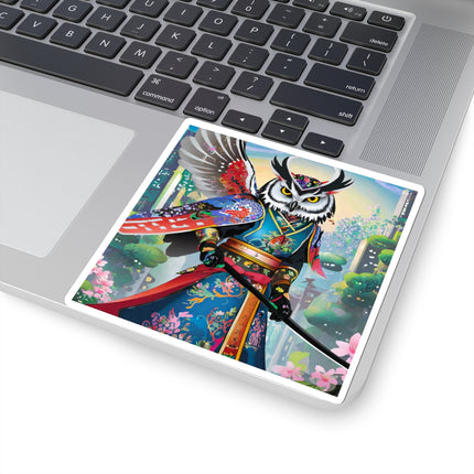 Cyberpunk Samurai Owl Kiss-Cut Stickers (4 Sizes)