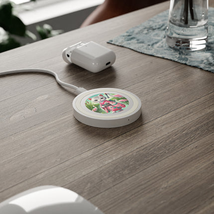 Geisha Kitten Strolls Among the Spoonbills Quake Wireless Charging Pad