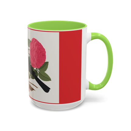 Blackbird & Rose Colorful Mugs – Timeless Elegance & Nature's Harmony