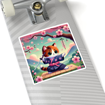 Samurai Kitten Kiss-Cut Stickers (4 Sizes)