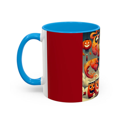 Jack-O’-Lantern Drums & The Kabuki Rabbit Colorful Mugs (11oz, 15oz)