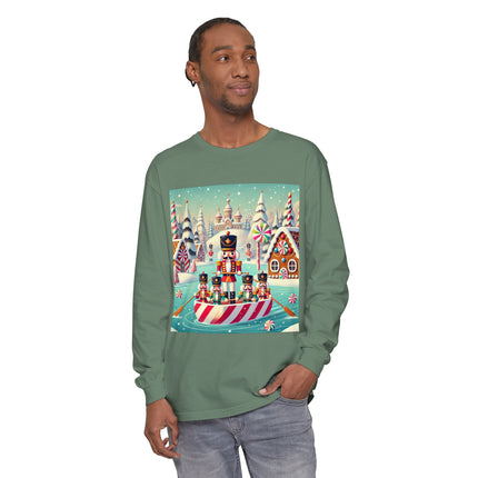 Nutcracker Candy-Striped Adventure Unisex Garment-dyed Long Sleeve T-Shirt