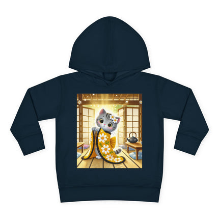 Playful Kitten in the Tea Room Toddler Pullover Fleece Hoodie