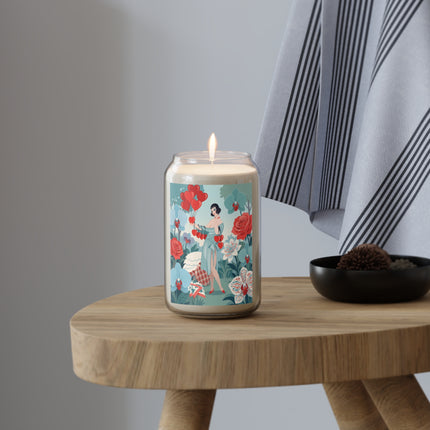❤️🌸 The Garden Of Hearts Scented Soy Candle – Art Deco Floral Romance