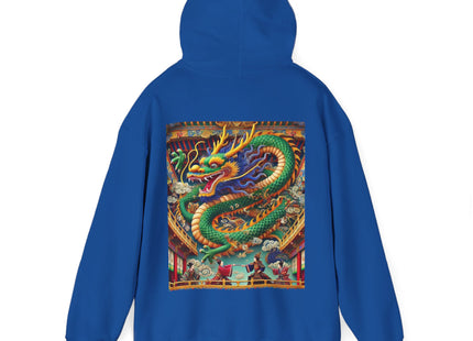 Tibetan Dragon Over Kabuki Duel – Heavy Blend™ Hooded Sweatshirt