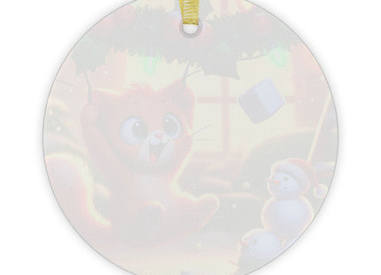Naughty or Nice Kitten Christmas Glass Ornament