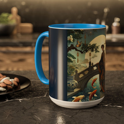 Moonlit Bridge Gentleman Colorful Mug – Imperial Serenity & Moonlit Harmony