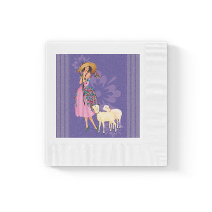 Easter Elegance White Coined Napkins
