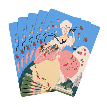🌹🎭 The Lady Of The Rose Masquerade Playing Cards – Art Deco Garden Elegance
