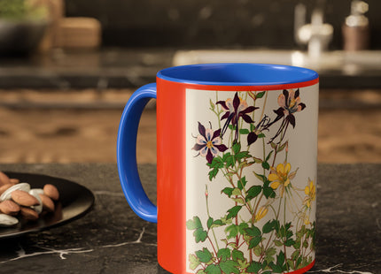 Aquilegia Flowers by Tanigami Kônan Colorful Mugs (11oz, 15oz)
