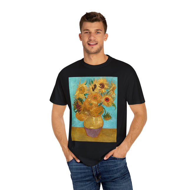 Vase with Twelve Sunflowers by Vincent van Gogh Unisex Garment-Dyed T-shirt