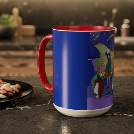 Wishes Beneath the Comet Sky Colorful Mug (11oz, 15oz) – Celestial Magic, Art Deco Elegance & Dreamy Wonder