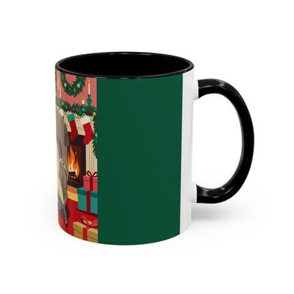 🖤🔥 The Lady Of The Christmas Hearth Colorful Mug – Art Deco Holiday Elegance