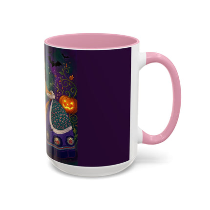 🎭🎃 The Masquerade Beneath The Pumpkin Lantern Colorful Mug – Theatrical Halloween Charm