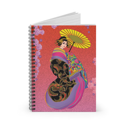 Enchanting Geisha Spiral Notebook - Ruled Line