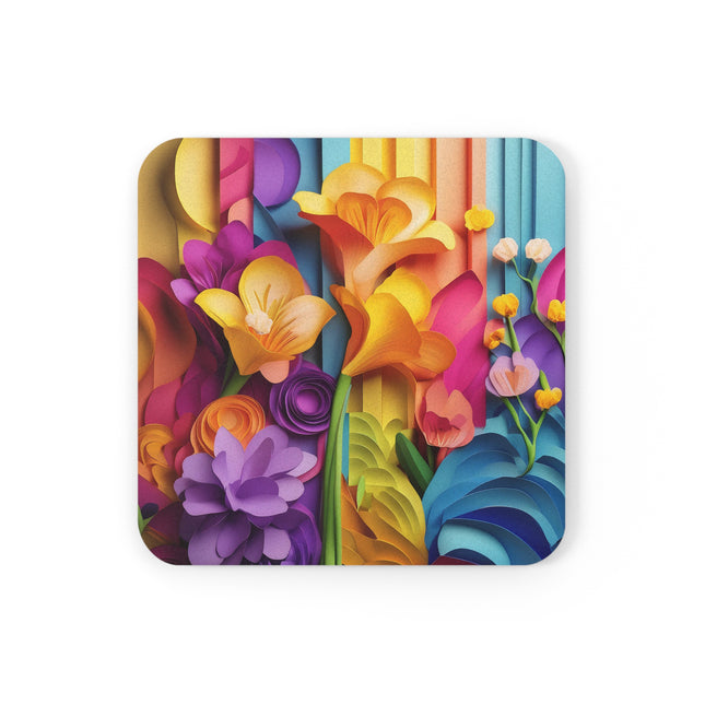 The Graceful Freesia Cork Back Coaster